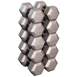 Body Solid Body-Solid Cast Iron Hex Dumbell Set (2 Each): 55, 60, 65, 70, And 75 Lb.