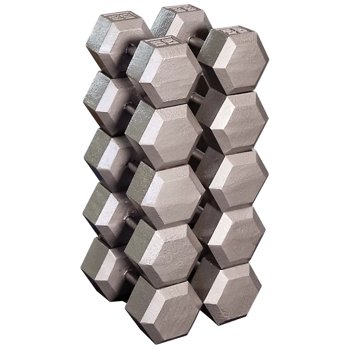 Body Solid Body-Solid Cast Iron Hex Dumbell Set (2 Each): 55, 60, 65, 70, And 75 Lb. 3 Body Solid Body-Solid Cast Iron Hex Dumbell Set (2 Each): 55, 60, 65, 70, And 75 Lb.