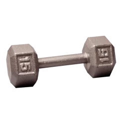 Body Solid Body-Solid Cast Iron Hex Dumbbell - 15 Lb.
