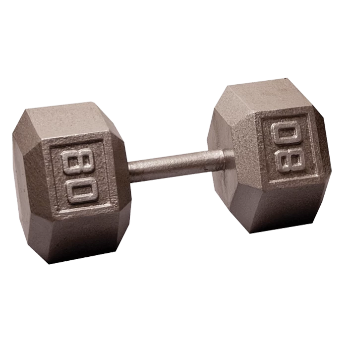 Body Solid Body-Solid Cast Iron Hex Dumbbell - 80 Lb. 3 Body Solid Body-Solid Cast Iron Hex Dumbbell - 80 Lb.