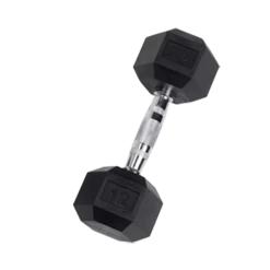 Body Solid 12 Lb Rubber Coated Hex Dumbbell