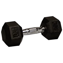 Body Solid 20 Lb Rubber Coated Hex Dumbbell