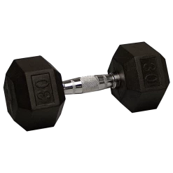 Body Solid 30 Lb Rubber Coated Hex Dumbbell