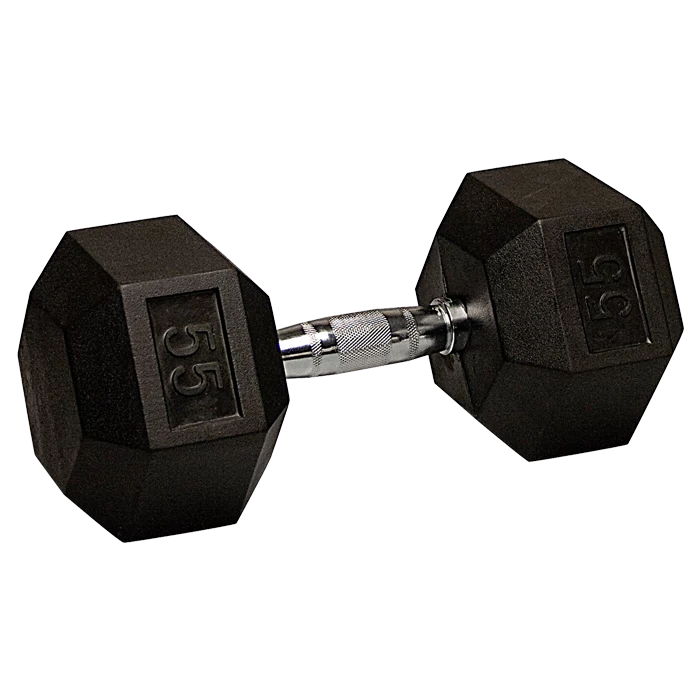 Body Solid 55 Lb Rubber Coated Hex Dumbbell 3 Body Solid 55 Lb Rubber Coated Hex Dumbbell