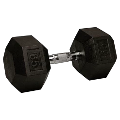 Body Solid 65 Lb Rubber Coated Hex Dumbbell