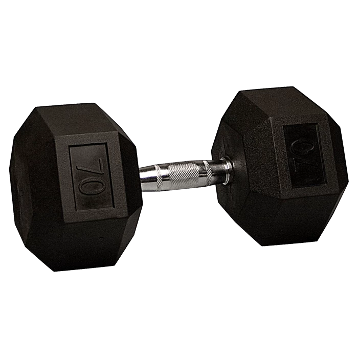 Body Solid 70 Lb Rubber Coated Hex Dumbbell 3 Body Solid 70 Lb Rubber Coated Hex Dumbbell