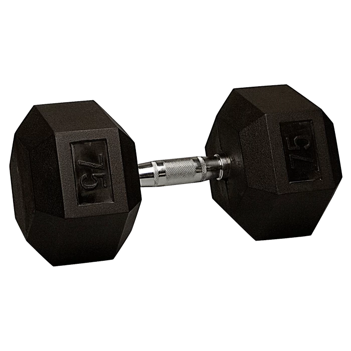 Body Solid 75 Lb Rubber Coated Hex Dumbbell 3 Body Solid 75 Lb Rubber Coated Hex Dumbbell