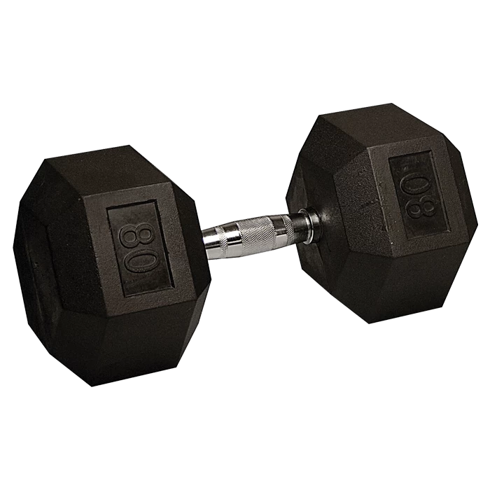 Body Solid 80 Lb Rubber Coated Hex Dumbbell 3 Body Solid 80 Lb Rubber Coated Hex Dumbbell