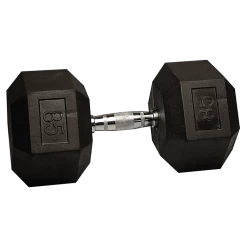 Body Solid 85 Lb Rubber Coated Hex Dumbbell