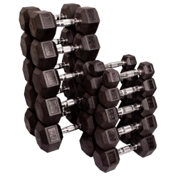 Body Solid Body-Solid Rubber Coated Hex Dumbbells Sets - 5 To 50 Lb.